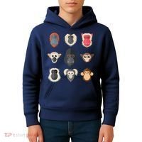 Monkey Chimpanzee Gorilla Spider Monkey Squirrel Monkey Kids Hoodie thumb 4