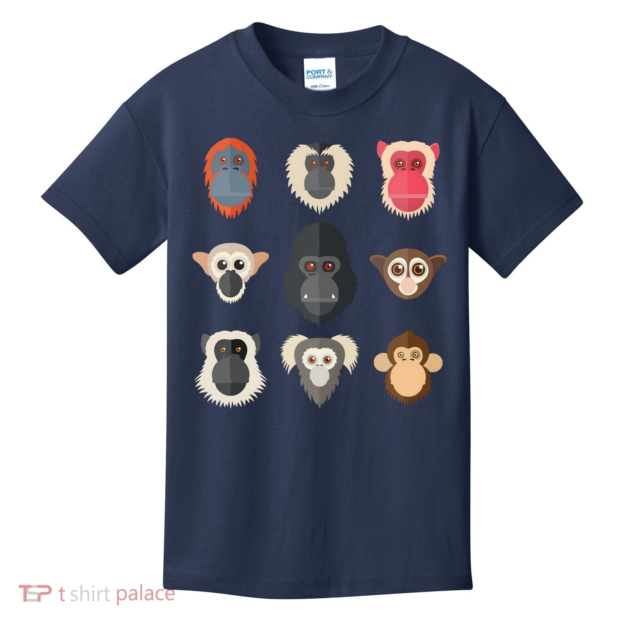 Monkey Chimpanzee Gorilla Spider Monkey Squirrel Monkey Kids T-Shirt