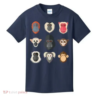Monkey Chimpanzee Gorilla Spider Monkey Squirrel Monkey Kids T-Shirt