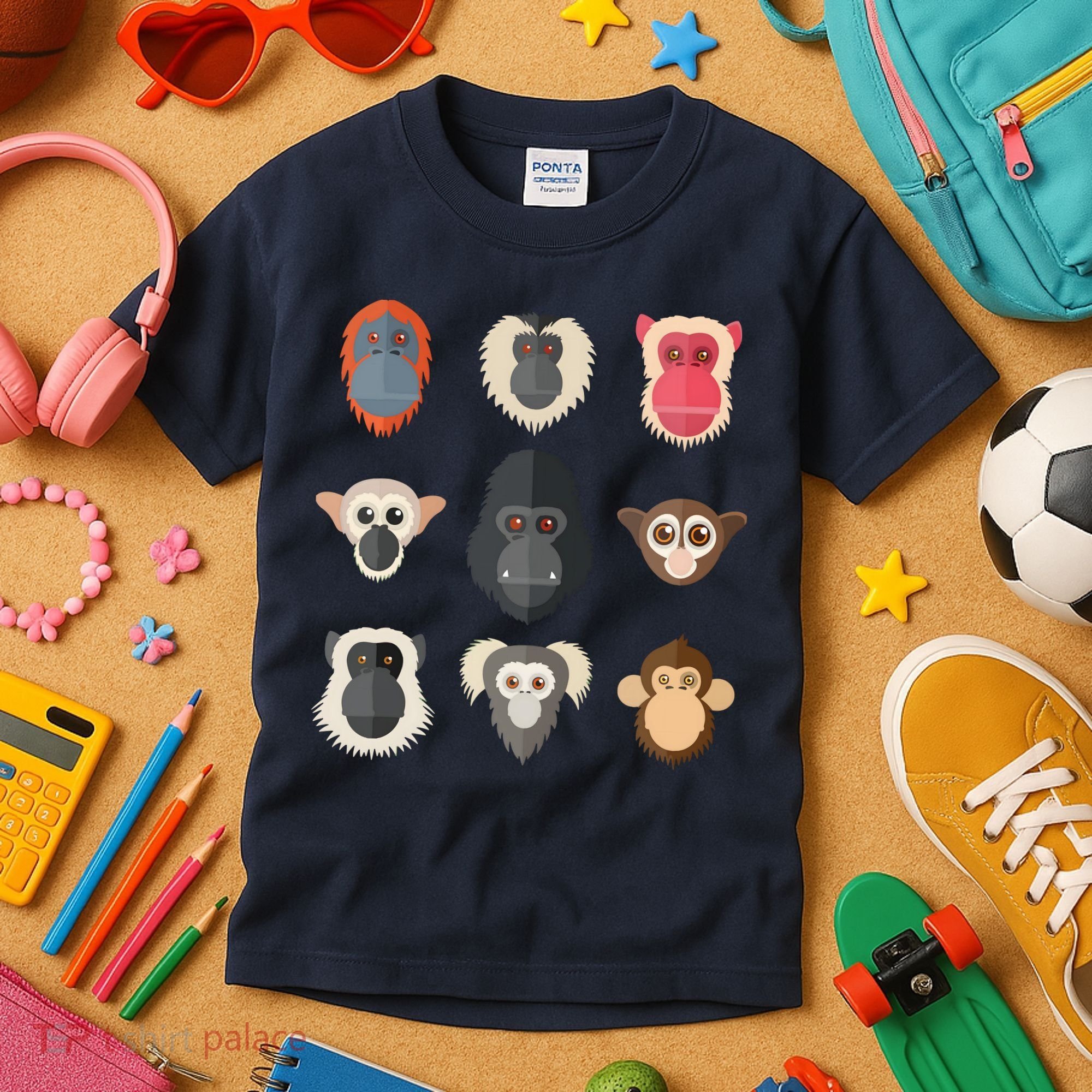 Monkey Chimpanzee Gorilla Spider Monkey Squirrel Monkey Kids T-Shirt