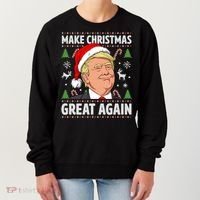 Make Christmas Great Again Funny Trump Ugly Christmas Gift Women's Sweatshirt thumb 0