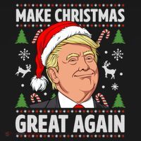 Make Christmas Great Again Funny Trump Ugly Christmas Gift Women's Hoodie thumb 2