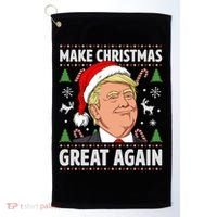 Make Christmas Great Again Funny Trump Ugly Christmas Gift Golf Towel thumb 0