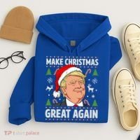 Make Christmas Great Again Funny Trump Ugly Christmas Gift Hoodie thumb 4