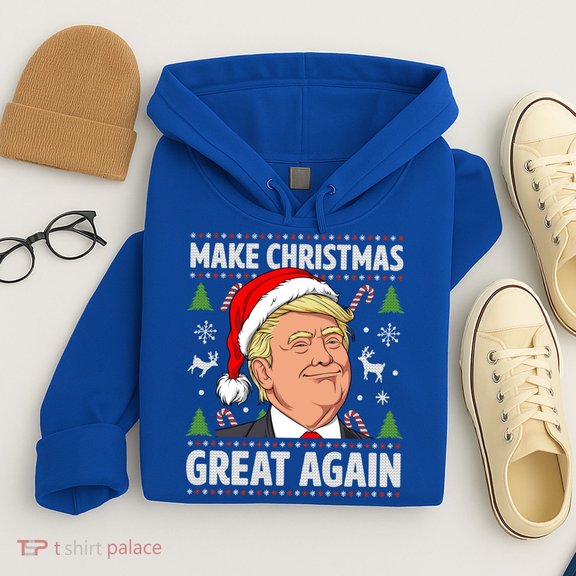 Make Christmas Great Again Funny Trump Ugly Christmas Gift Hoodie