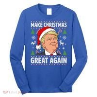 Make Christmas Great Again Funny Trump Ugly Christmas Gift Long Sleeve Shirt thumb 0