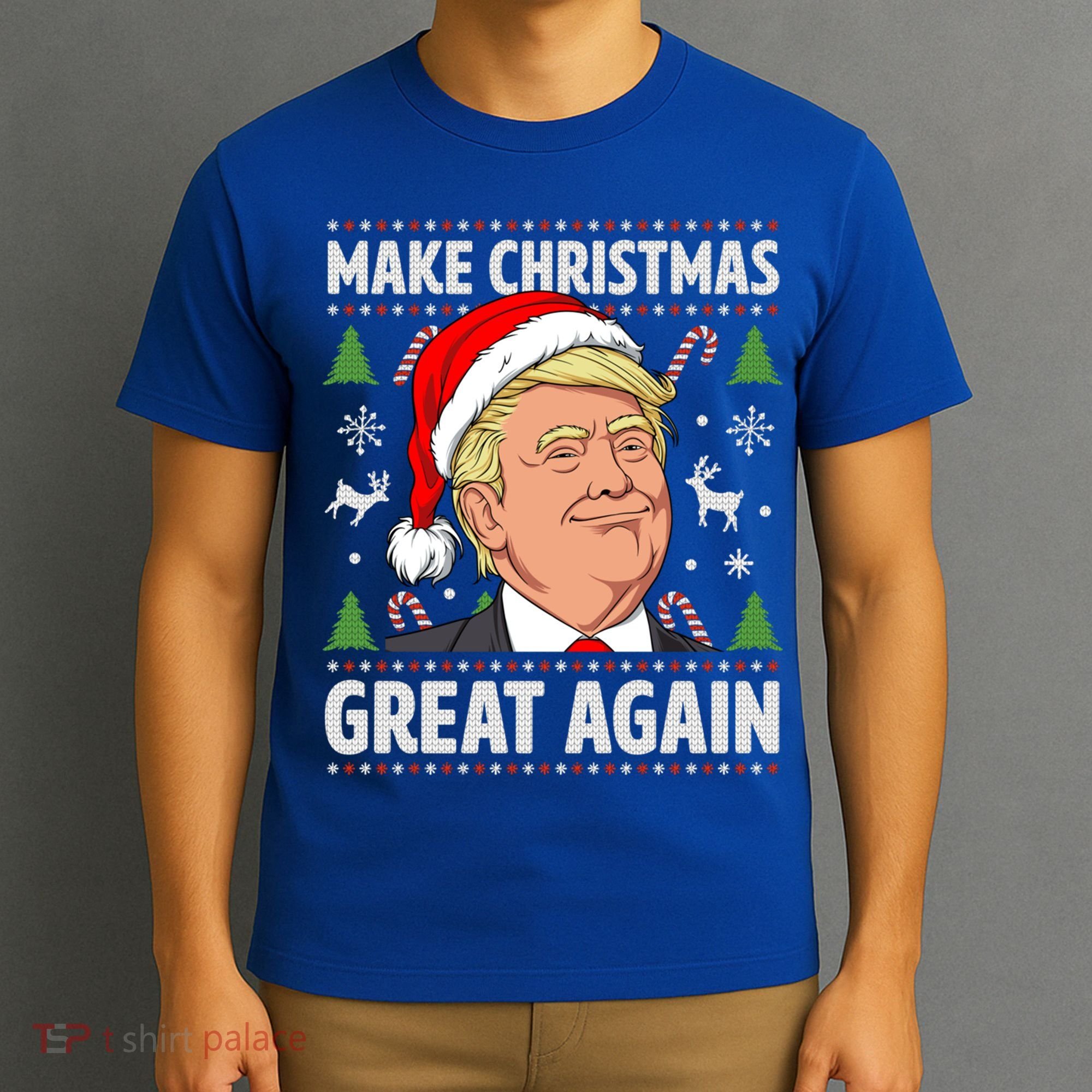 Make Christmas Great Again Funny Trump Ugly Christmas Gift T-Shirt