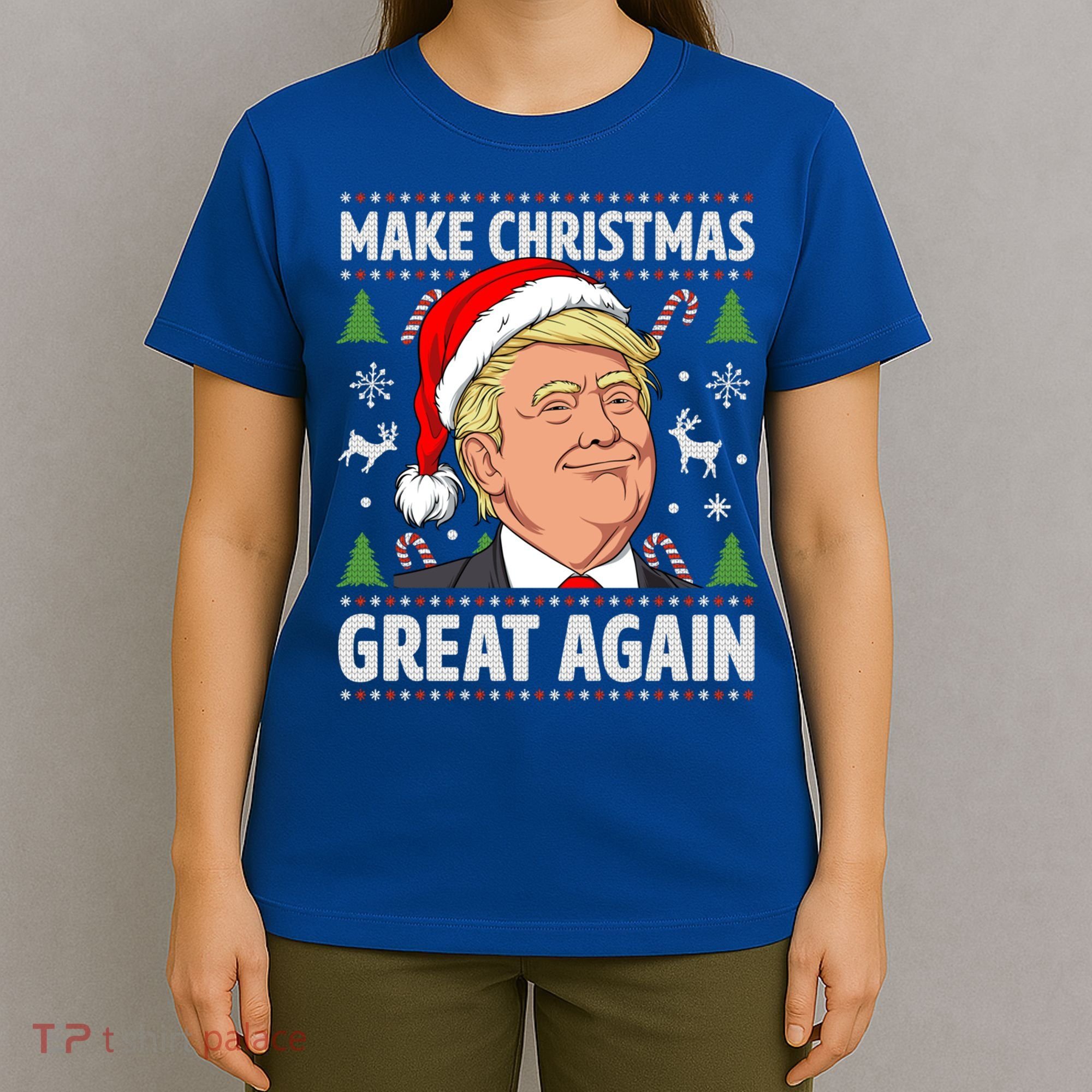 Make Christmas Great Again Funny Trump Ugly Christmas Gift T-Shirt