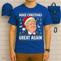Make Christmas Great Again Funny Trump Ugly Christmas Gift T-Shirt thumb 6
