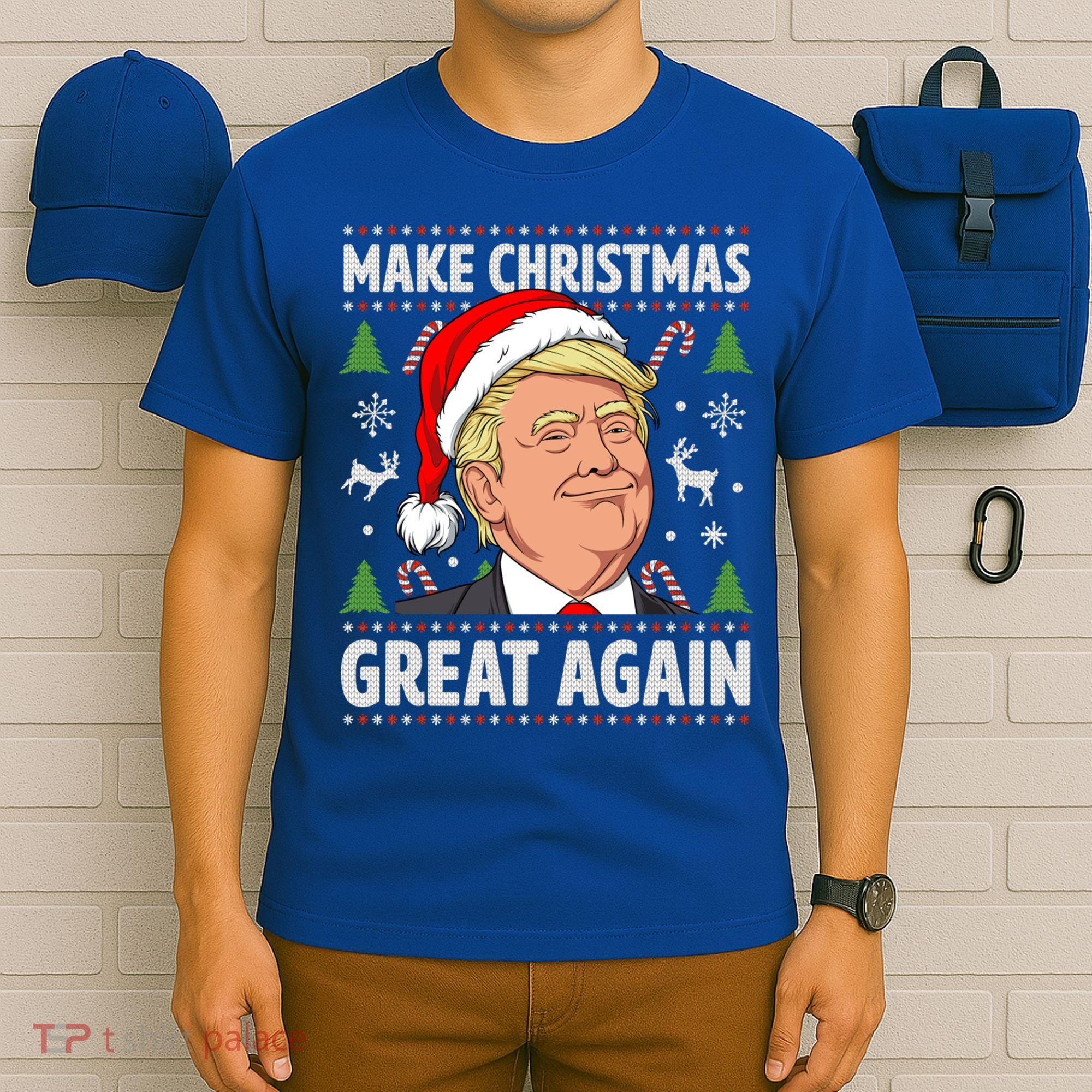Make Christmas Great Again Funny Trump Ugly Christmas Gift T-Shirt
