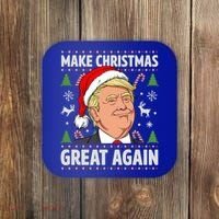 Make Christmas Great Again Funny Trump Ugly Christmas Gift Coaster thumb 0