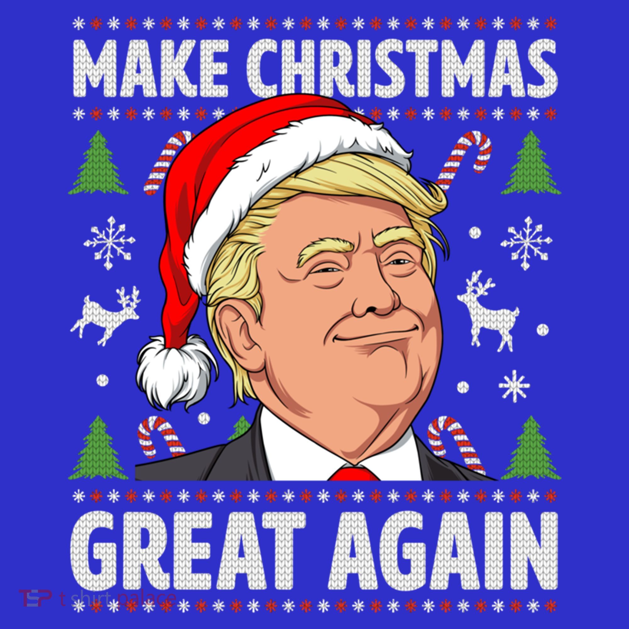 Make Christmas Great Again Funny Trump Ugly Christmas Gift Women's Tank Top