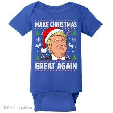 Make Christmas Great Again Funny Trump Ugly Christmas Gift Baby Bodysuit