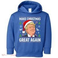 Make Christmas Great Again Funny Trump Ugly Christmas Gift Toddler Hoodie thumb 0