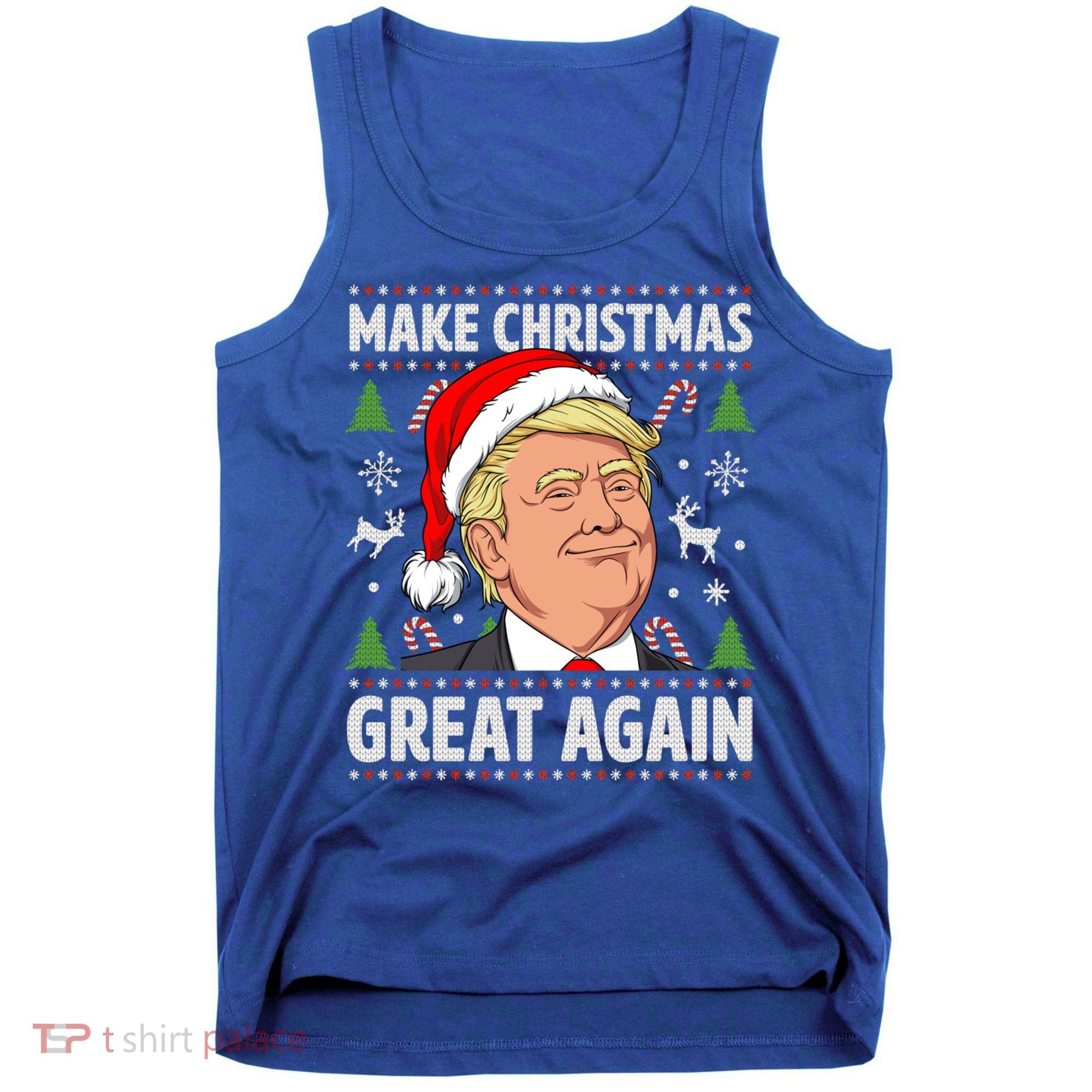 Make Christmas Great Again Funny Trump Ugly Christmas Gift Tank Top