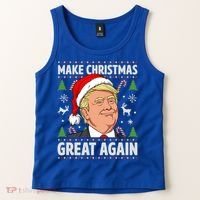 Make Christmas Great Again Funny Trump Ugly Christmas Gift Tank Top thumb 2