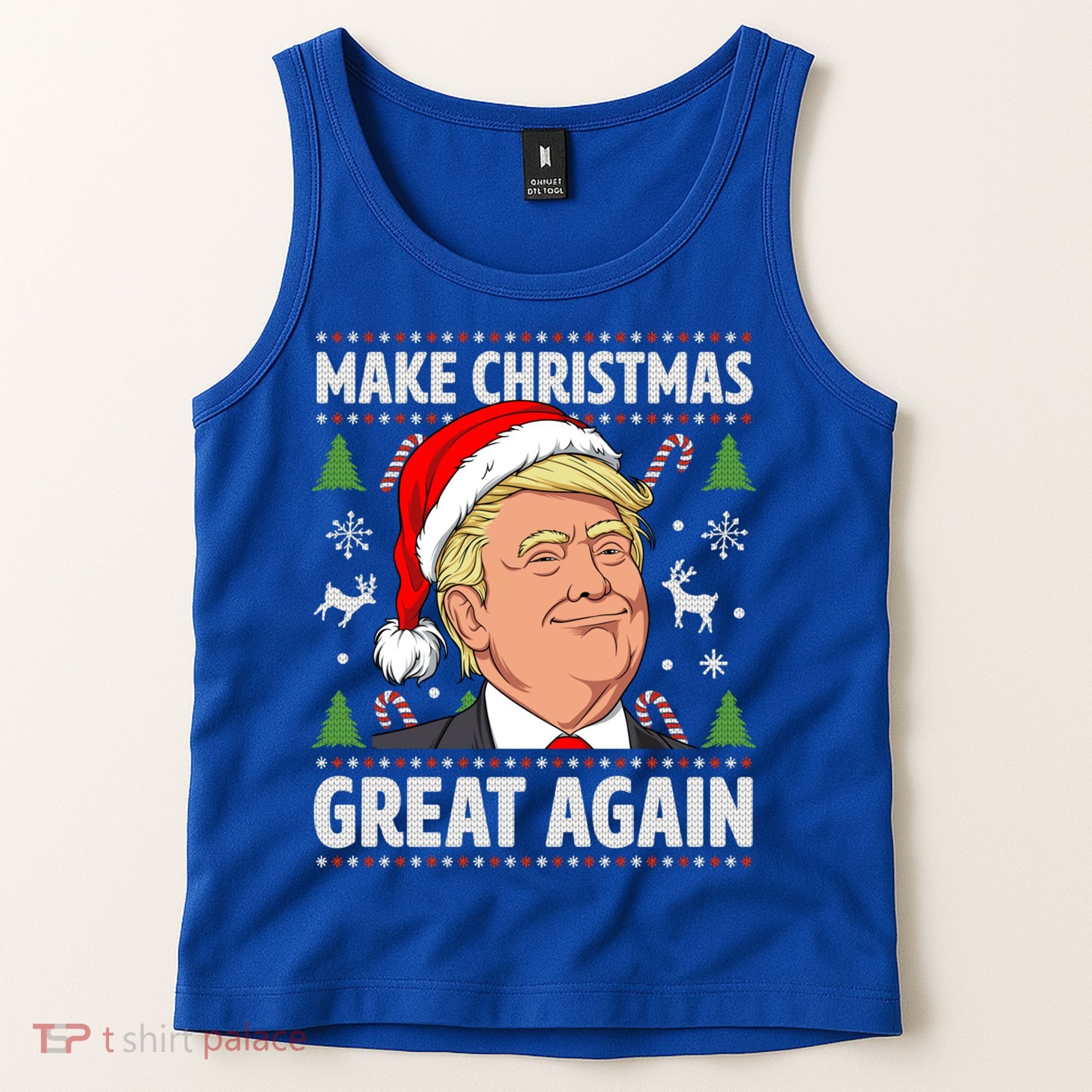 Make Christmas Great Again Funny Trump Ugly Christmas Gift Tank Top