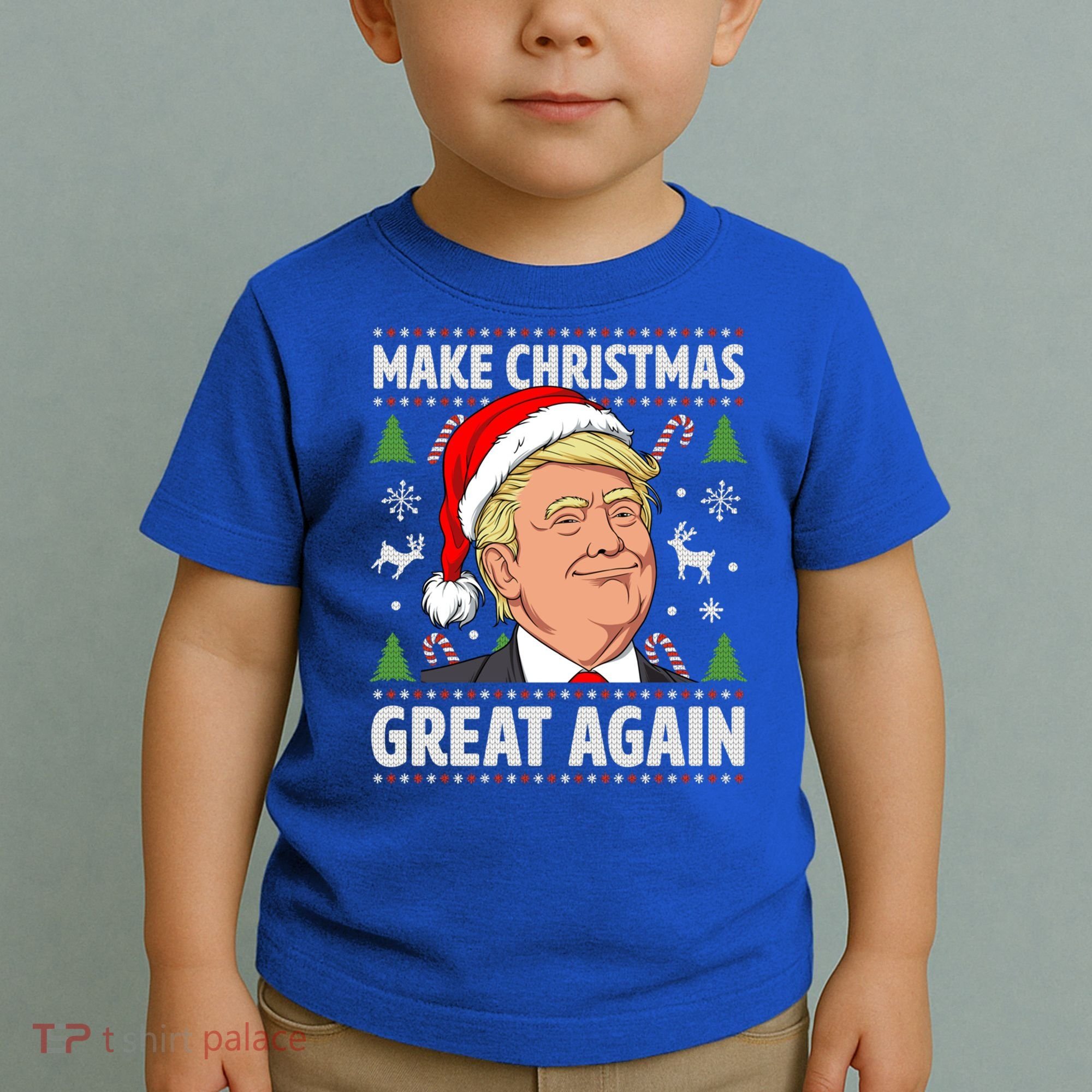Make Christmas Great Again Funny Trump Ugly Christmas Gift Toddler T-Shirt