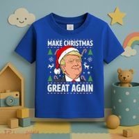Make Christmas Great Again Funny Trump Ugly Christmas Gift Toddler T-Shirt thumb 3
