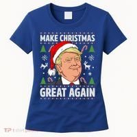 Make Christmas Great Again Funny Trump Ugly Christmas Gift Women's T-Shirt thumb 0
