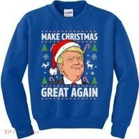 Make Christmas Great Again Funny Trump Ugly Christmas Gift Kids Sweatshirt thumb 0