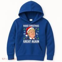 Make Christmas Great Again Funny Trump Ugly Christmas Gift Kids Hoodie thumb 0
