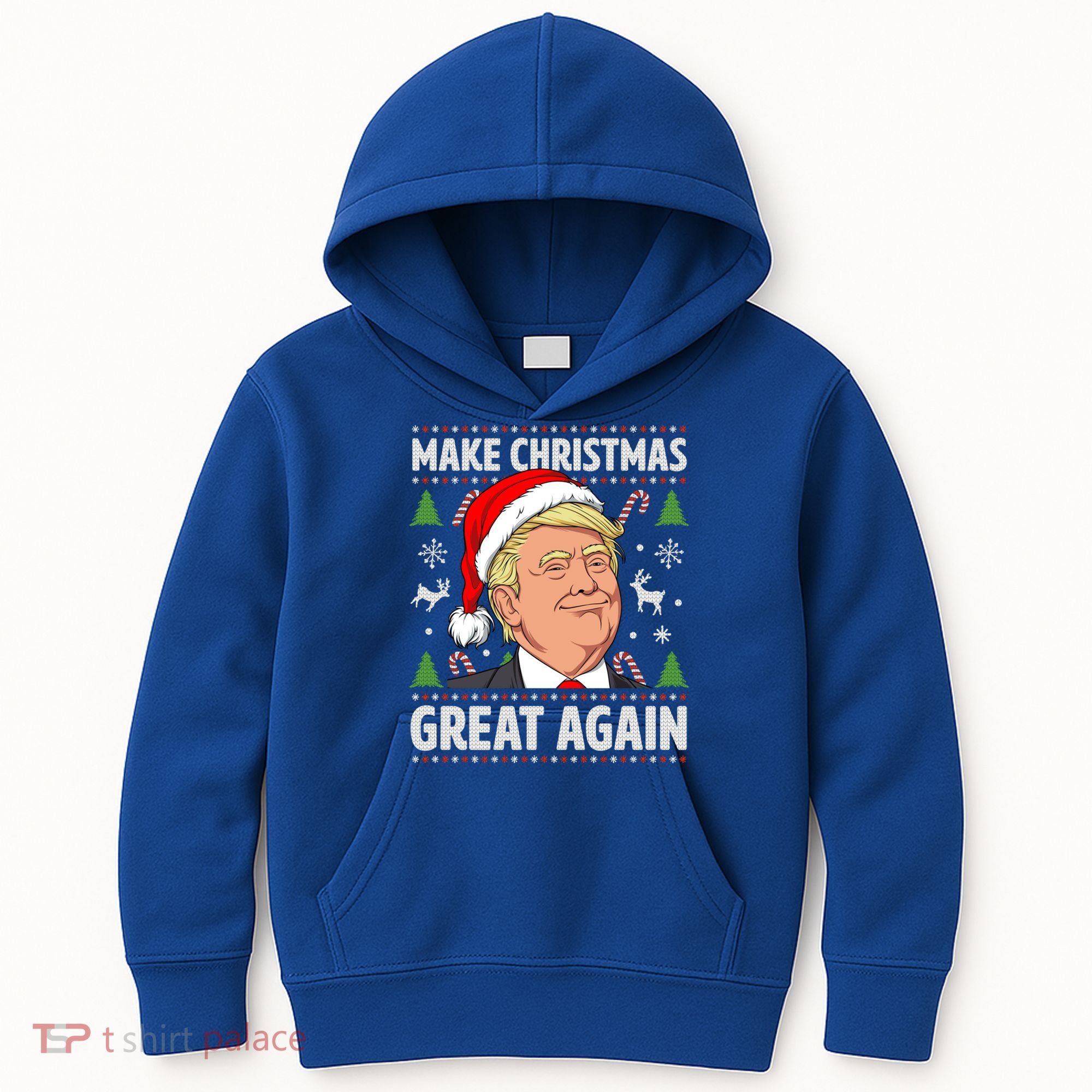 Make Christmas Great Again Funny Trump Ugly Christmas Gift Kids Hoodie