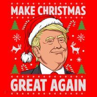 Make Christmas Great Again Funny Trump Ugly Christmas Gift Santa Hat thumb 1