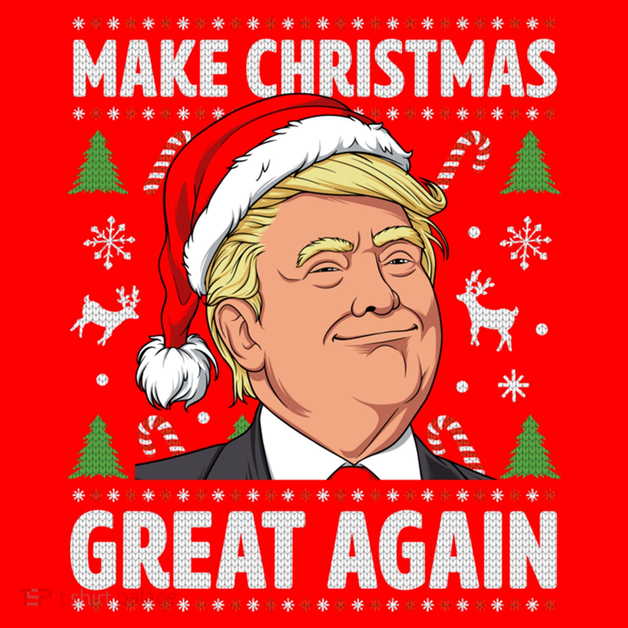 Make Christmas Great Again Funny Trump Ugly Christmas Gift Santa Hat