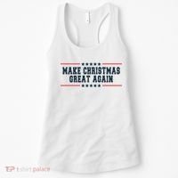 Make Christmas Great Again Funny Xmas Christmas Pajamas Gift Women's Tank Top thumb 0