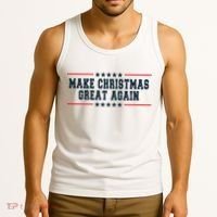 Make Christmas Great Again Funny Xmas Christmas Pajamas Gift Tank Top thumb 3