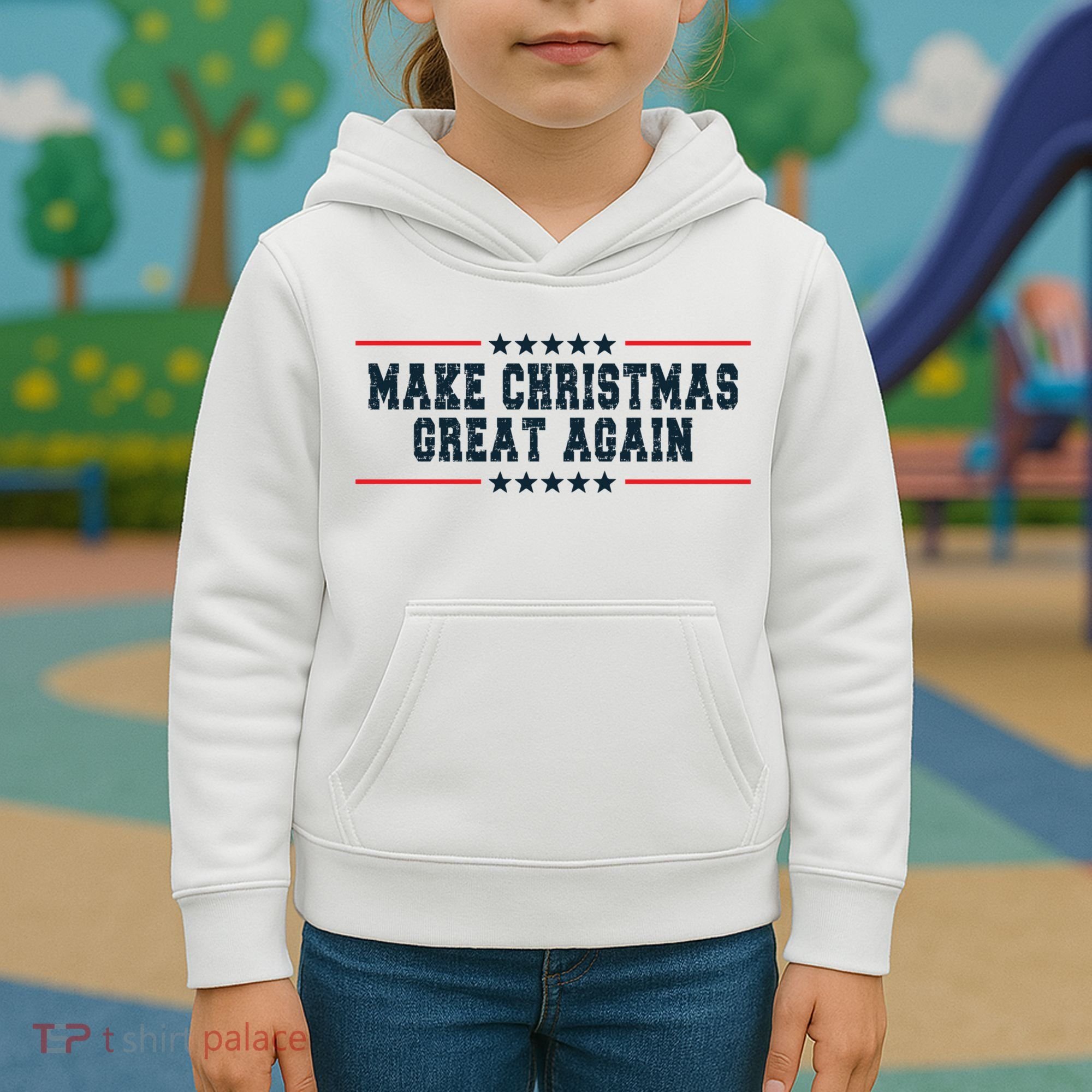 Make Christmas Great Again Funny Xmas Christmas Pajamas Gift Kids Hoodie
