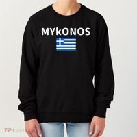 Mykonos City Greece Greek Flag Print Women's Sweatshirt thumb 0