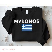 Mykonos City Greece Greek Flag Print Sweatshirt thumb 2