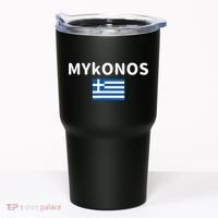 Mykonos City Greece Greek Flag Print Tumbler thumb 0