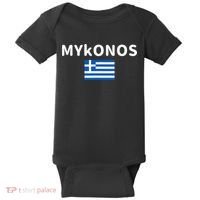 Mykonos City Greece Greek Flag Print Baby Bodysuit thumb 0