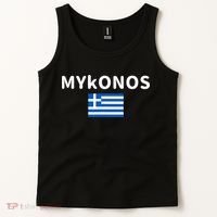 Mykonos City Greece Greek Flag Print Tank Top thumb 2