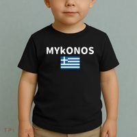 Mykonos City Greece Greek Flag Print Toddler T-Shirt thumb 2