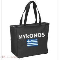 Mykonos City Greece Greek Flag Print Tote Bag thumb 2