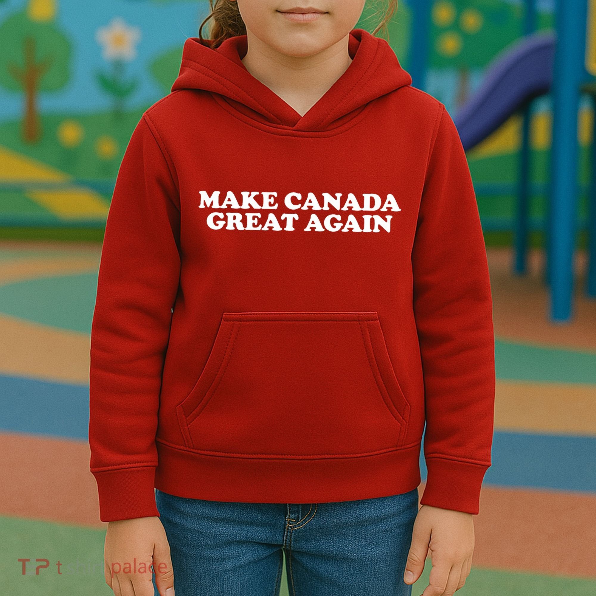 Make Canada Great Again Canada 51st State Funny Kids Hoodie