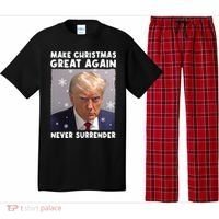 Make Christmas Great Again Trump Mug Shot Never Surrender Gift Pajama Set thumb 0