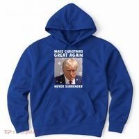 Make Christmas Great Again Trump Mug Shot Never Surrender Gift Hoodie thumb 0