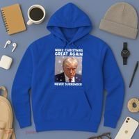 Make Christmas Great Again Trump Mug Shot Never Surrender Gift Hoodie thumb 3