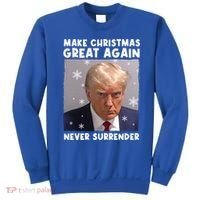 Make Christmas Great Again Trump Mug Shot Never Surrender Gift Sweatshirt thumb 0