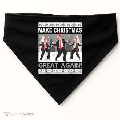Make Christmas Great Again Trump Dancing USA-Made Doggie Bandana