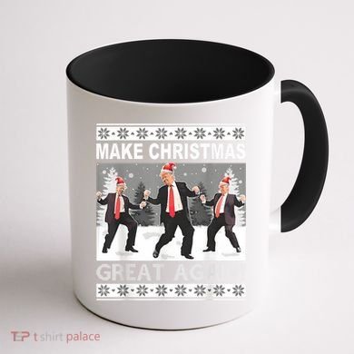Make Christmas Great Again Trump Dancing Coffee Mug back