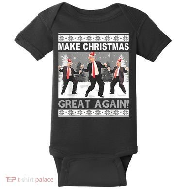 Make Christmas Great Again Trump Dancing Baby Bodysuit