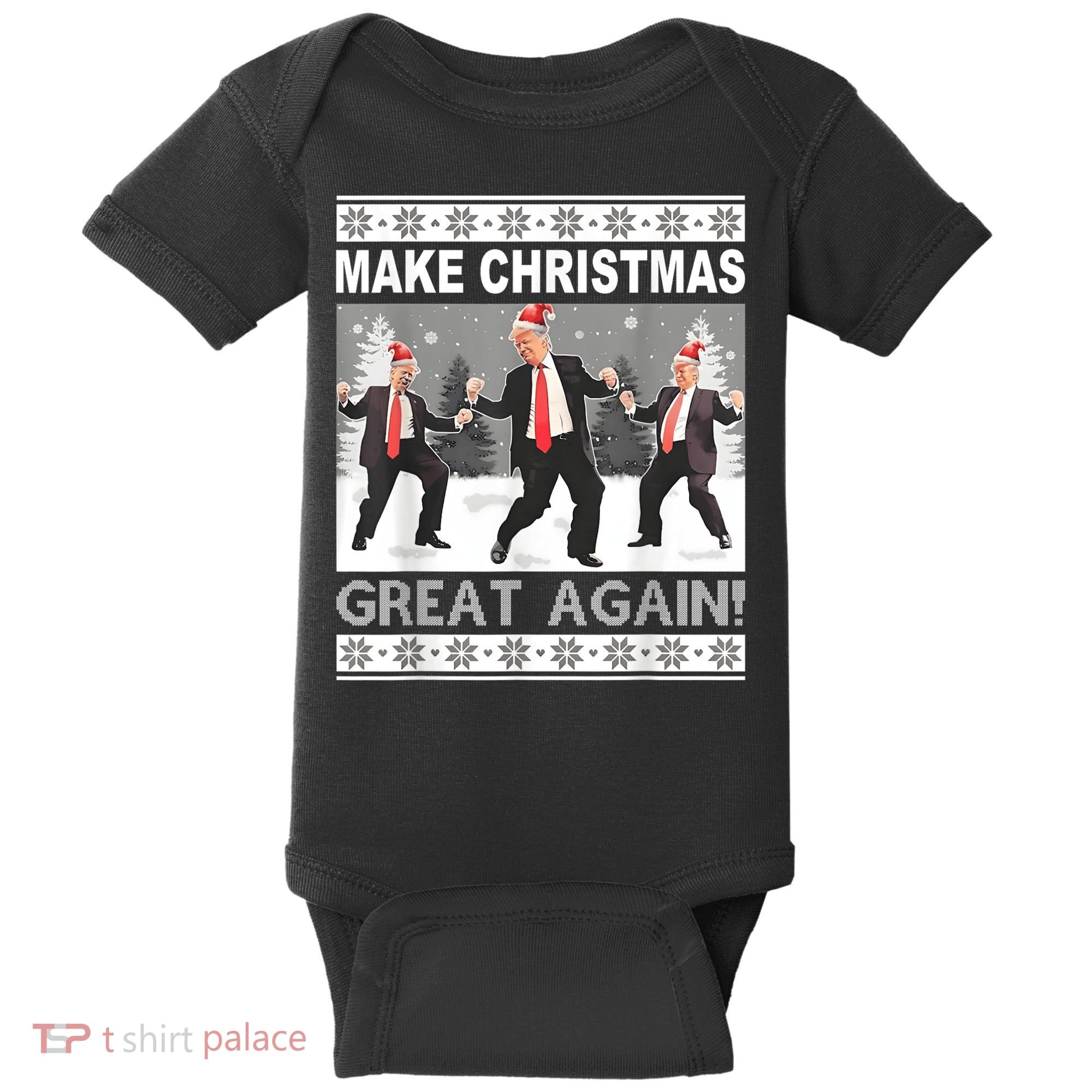 Make Christmas Great Again Trump Dancing Baby Bodysuit