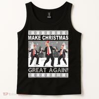 Make Christmas Great Again Trump Dancing Tank Top thumb 2