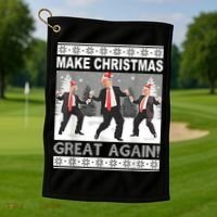 Make Christmas Great Again Trump Dancing Golf Towel thumb 1